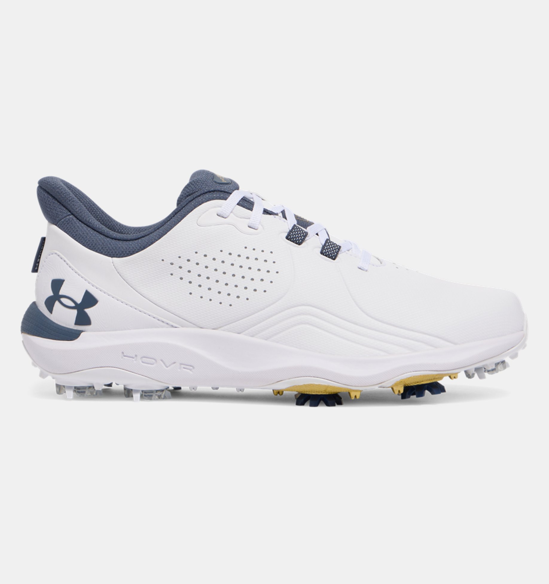 Under Armour Drive Pro Golf Shoes - White/Grey/Gold Under Armour Drive Pro Golf Shoes - White/Grey/Gold